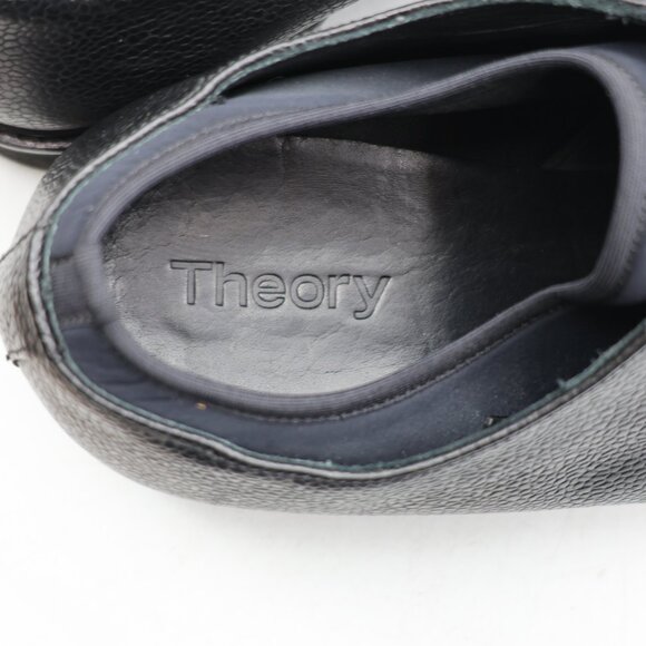Theory Oxford Pebble Leather Men\'s Size 9.5 Black Lace-Up Dress Shoes main image 2